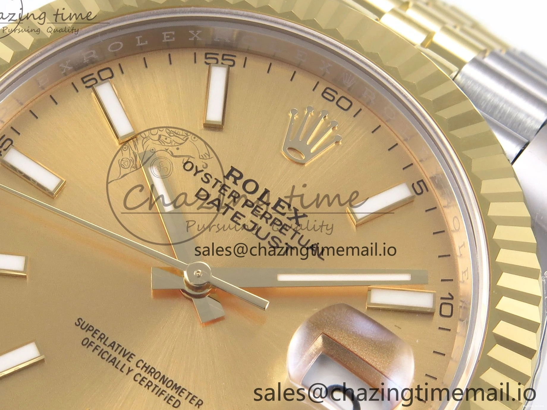 1220 Vibrant DateJust 41 126333 EWEF Best Edition YG Stick Dial on SS YG Jubilee Bracelet A 990